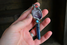 Amethyst Kyanite Wand Necklace