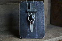 Onyx Garnet Quartz Point Necklace