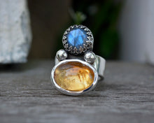 Labradorite Citrine Ring // Size 6
