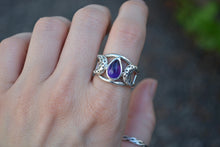 Amethyst Moon Ring Size 8.25