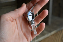 Onyx Garnet Quartz Point Necklace