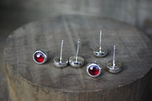 Garnet Post Earrings