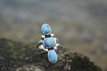 Three Stone Ring // Golden Hills // Size 7.25