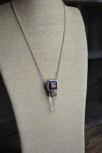 Carnelian Tigers Eye Quartz Point Necklace