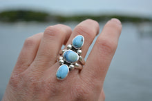 Three Stone Ring // Golden Hills // Size 7.25
