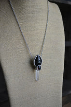 Onyx Garnet Quartz Point Necklace