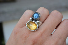 Labradorite Citrine Ring // Size 6