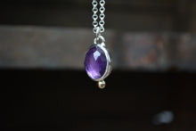 Rose Cut Amethyst 14K Gold Necklace