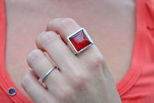 Carnelian Square Ring // Size 7.75