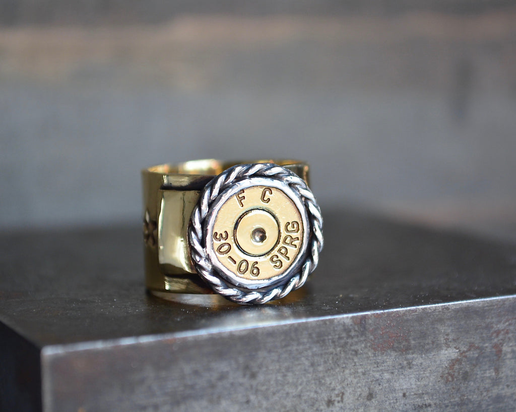 Brass Bullet Ring // Size – MeSheDesigns - Main Image