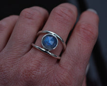 Rainbow Moonstone Double Banded Ring Size 7.25