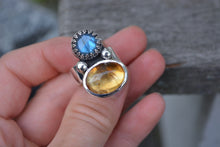 Labradorite Citrine Ring // Size 6