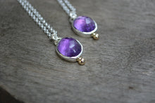 Rose Cut Amethyst 14K Gold Necklace