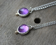 Rose Cut Amethyst 14K Gold Necklace
