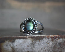 Labradorite Roped Double Band Ring