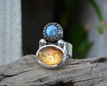 Labradorite Citrine Ring // Size 6