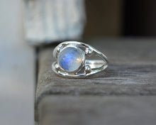 Rainbow Moonstone Four Point Ring Size 5.25