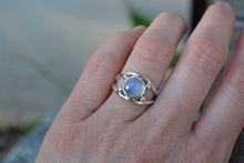 Rainbow Moonstone Four Point Ring Size 5.25