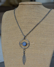 Man in Moonstone Feather Balance Necklace