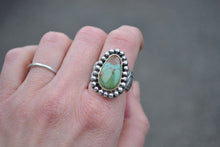 Turquoise 14K Bezel Bark Band Ring // Size 7.5