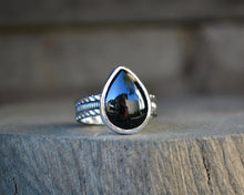 Black Onyx Ring // Teardrop // Made to Order
