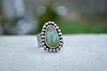 Turquoise 14K Bezel Bark Band Ring // Size 7.5