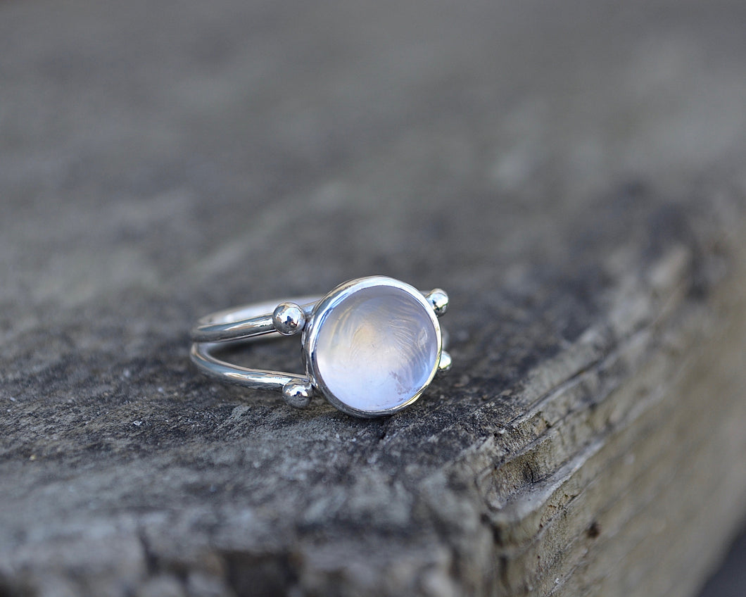 Rose Quartz Four Point Ring Size 8.25