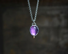 Rose Cut Amethyst 14K Gold Necklace