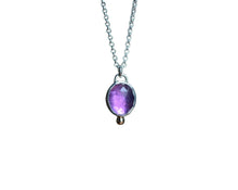 Rose Cut Amethyst 14K Gold Necklace