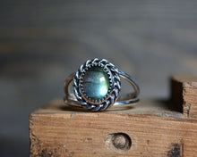 Labradorite Roped Double Band Ring