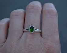 Chrome Diopside Faceted Ring