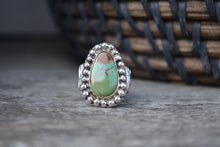 Turquoise 14K Bezel Bark Band Ring // Size 7.5