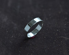 Medium Flat Sterling Silver Band