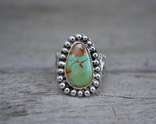Turquoise 14K Bezel Bark Band Ring // Size 7.5