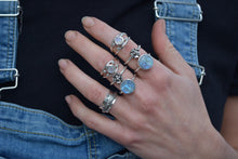 Moonstone Four Point Ring // Size 5.5