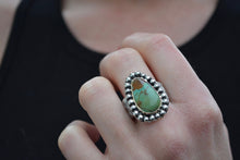 Turquoise 14K Bezel Bark Band Ring // Size 7.5