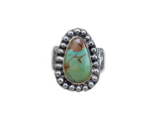 Turquoise 14K Bezel Bark Band Ring // Size 7.5