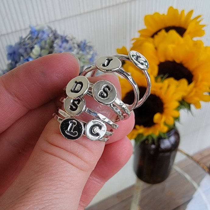 Personalized Initial Stacking Ring