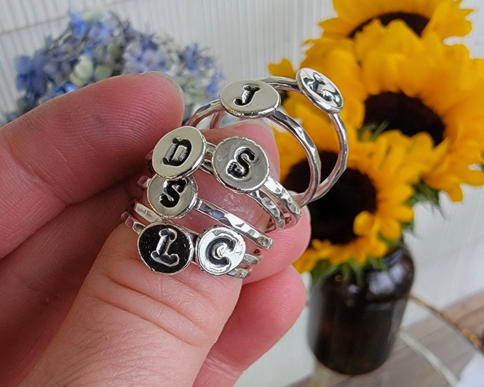 Personalized Initial Stacking Ring