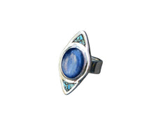 Kyanite Inlay Dagger Ring // Size 7.25