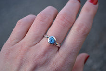 Swiss Blue Topaz Empress Ring Sterling & 10K Gold // Size 7