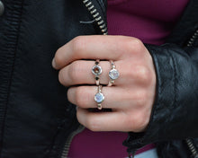 Rainbow Moonstone 14K Gold Sterling Ring // Size 6