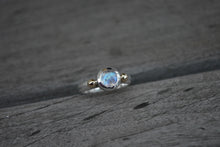 Rainbow Moonstone 14K Gold Sterling Ring // Size 6