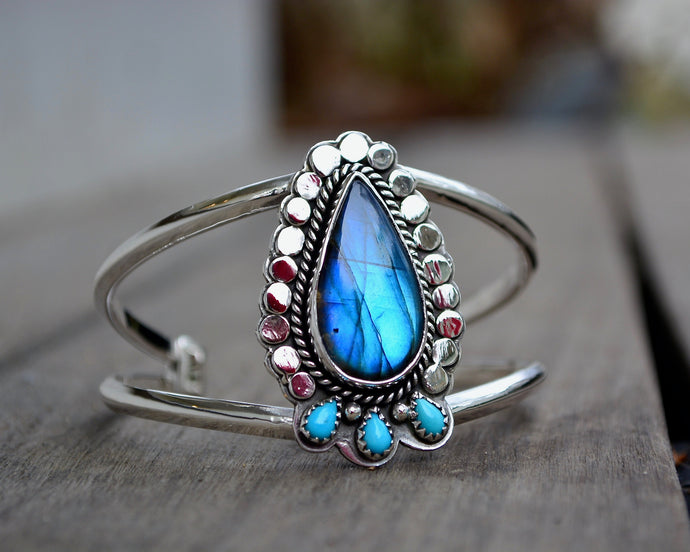 Labradorite & Turquoise Cuff