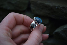 Labradorite Braided Wide Band Ring // Size 7.25