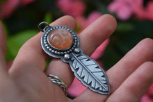 Peach Man in the Moonstone Feather Necklace