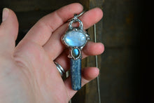 Moonstone Kyanite Wand Necklace