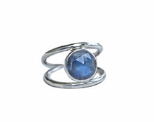 Rainbow Moonstone Double Banded Ring Size 7.25