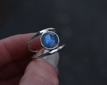 Rainbow Moonstone Double Banded Ring Size 7.25