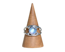 Rainbow Moonstone Four Point Ring Size 7.5